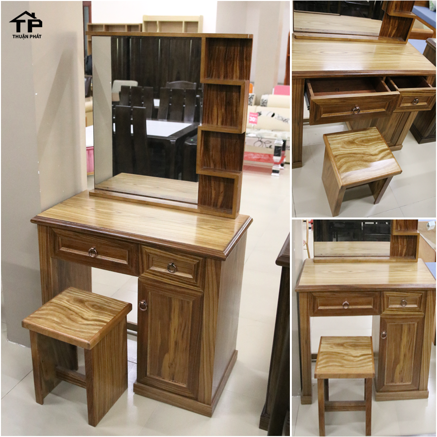 BÀN PHẤN ZICZAC GỖ HƯƠNG XÁM BP08HX