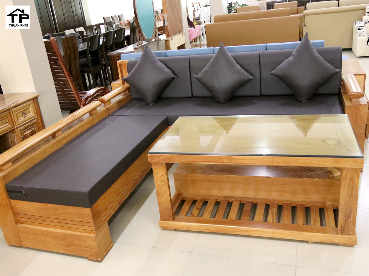 BỘ SOFA GÓC TRỨNG GỖ 235