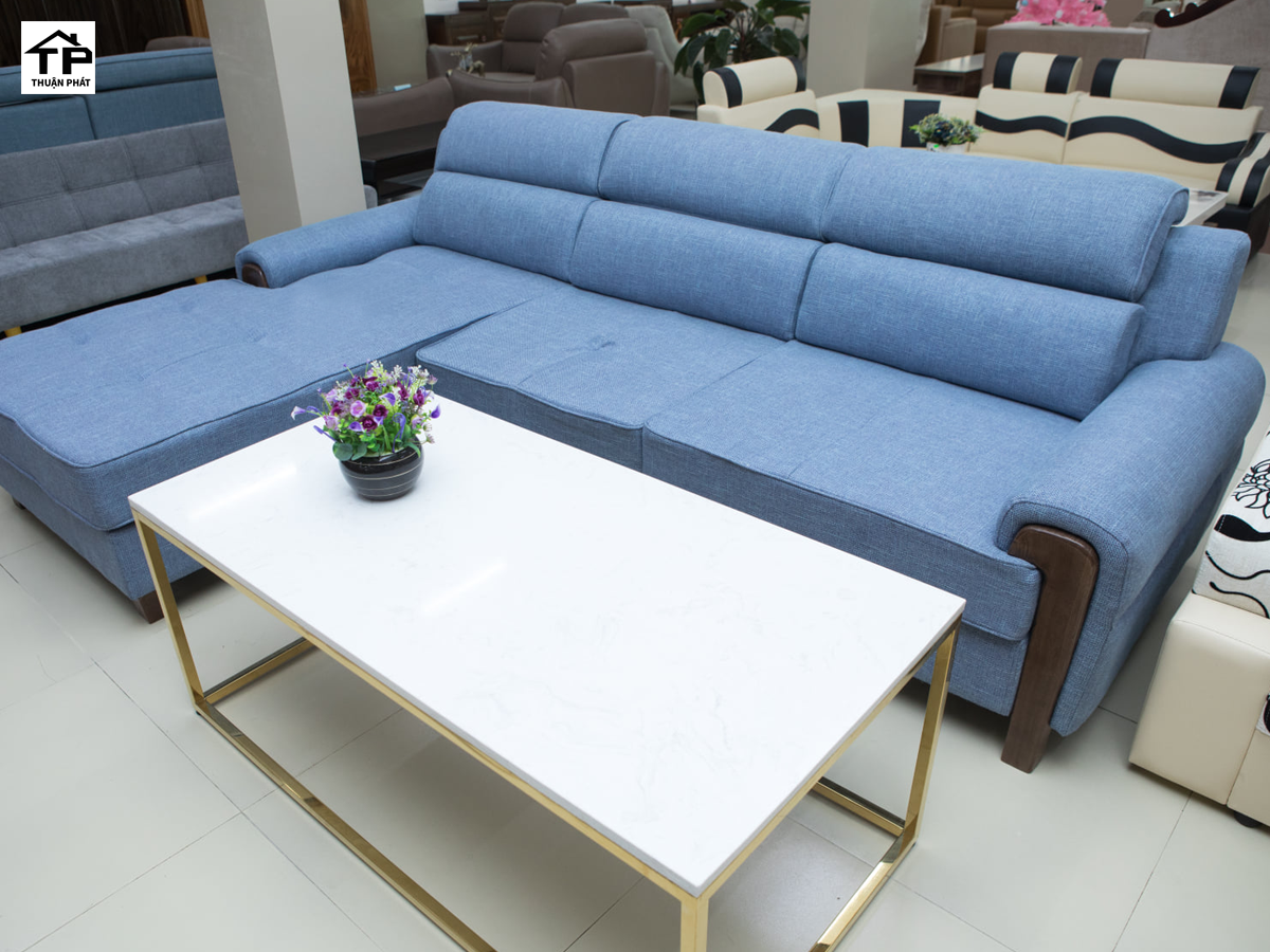 SOFA GÓC PHẢI NỈ XANH